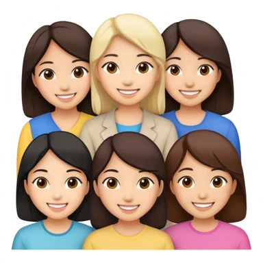 5 Asian female friends  sticker