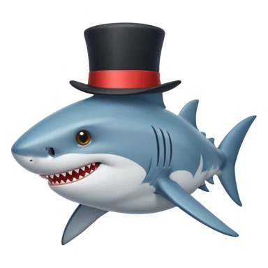 Shark with a top hat sticker