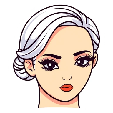 side eye baddie with dramatic lashes sticker