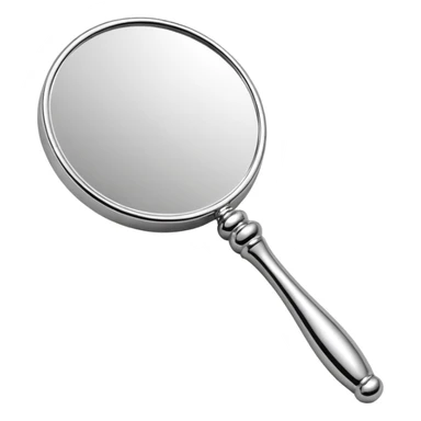 hand mirror, polished silver chrome, erotic vanity aesthetic sticker