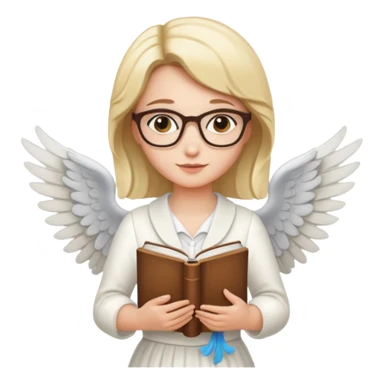 Librarian female angel sticker