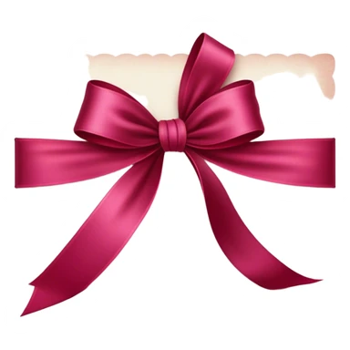 Postcard  in Persian red color tied with silk aesthetic ribbon of powder raspberry color in glamour vintage theme sticker