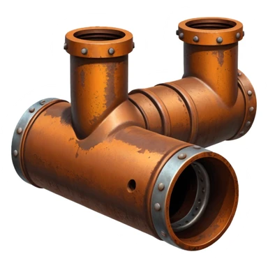 a steel sewer pipe from which wastewater flows out sticker