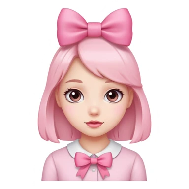 Cutesy girl pink bow sticker