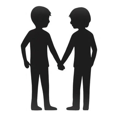 Two silhouettes of people hug each other sticker