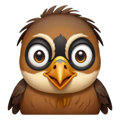 A crying common myna bird cute emoji sticker