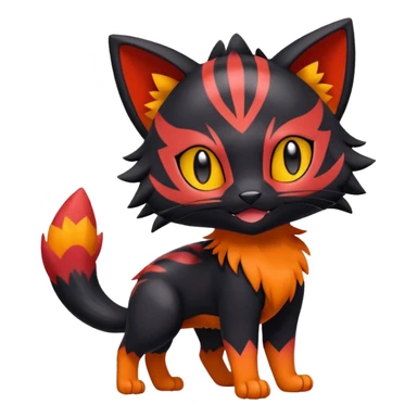 Liepard-Sprigatito-Litten-Pokémon-fusion-creature (full body) sticker