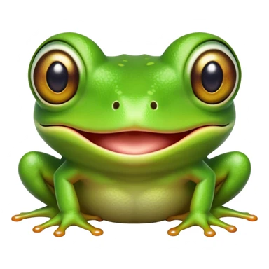 Cinematic Comical Green Tree Frog Portrait Emoji, Head tilted dramatically with an exaggeratedly amused expression, featuring a small, vibrant green body with wide, comically expressive eyes and quirky, textured skin, Simplified yet hilariously expressive features, highly detailed, glowing with a slightly sassy jungle glow, high shine, dramatic yet playful, stylized with an air of cheeky tropical mischief, soft glowing outline, capturing the essence of a meme-worthy green tree frog that looks ready to leap its way into viral fame! sticker