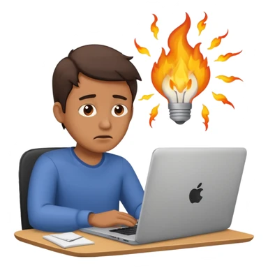 The man behind the laptop has deadlines burning sticker