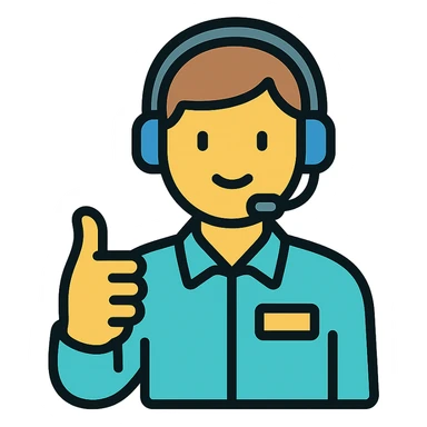 NOC technician giving a thumbs up sticker