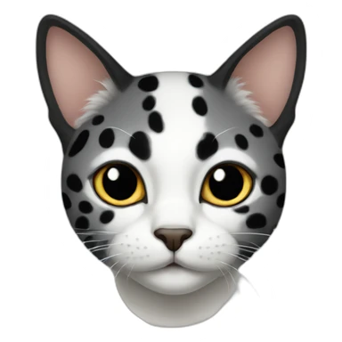 white black spotted cat sticker