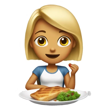 Girl eating dinner  sticker