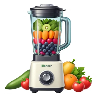 blender filled with fruit and vegetables  sticker