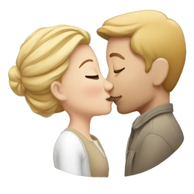 White people kissing sticker