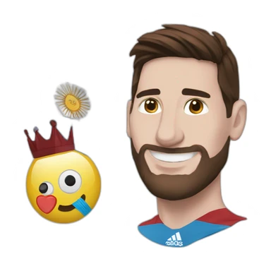 messi beside the argentina flag sticker