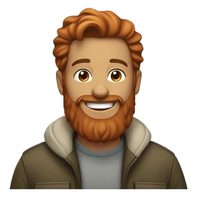 smiling man with beard outdoors missing red hair girl sticker