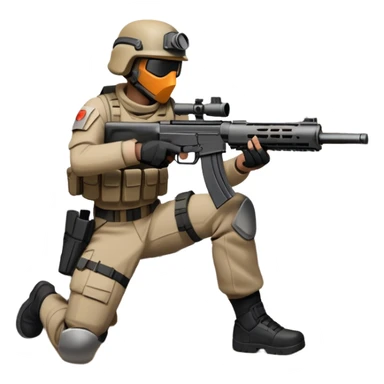 A skilled airsoft player aiming and shooting metal BBs from a replica gun, standing in a ruined urban environment. The background features crumbled walls and debris, emphasizing strategy, precision, and intense action in a tactical, team-based sport. sticker