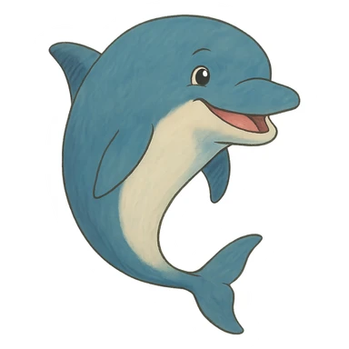 dolphin with a friendly smile sticker