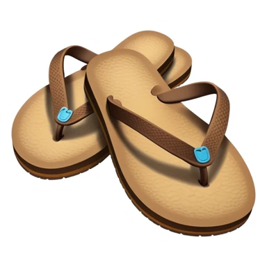 brown beach flip flops with thong straps sticker
