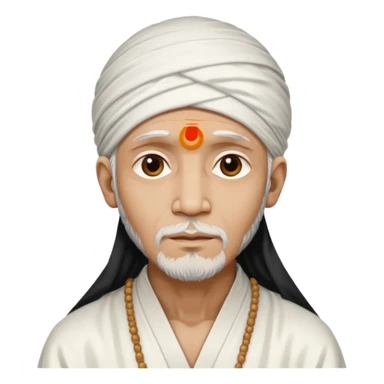 Shirdi Sai Baba with white robe and headscarf sticker