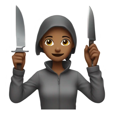 A girl with a knife in her hand sticker