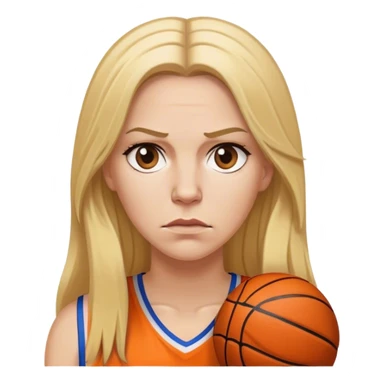 white female basketball head coach with long blonde hair  sticker