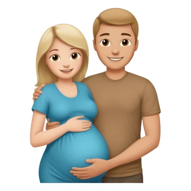 pregnant woman with her man next her with his arm around her sticker
