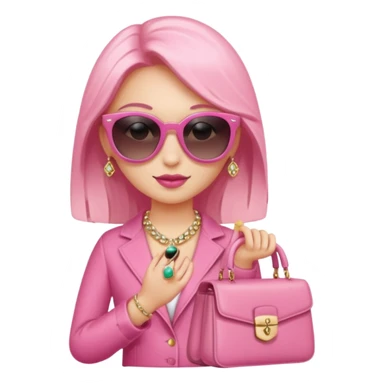 pink girl with wealth with sunglass on top sticker