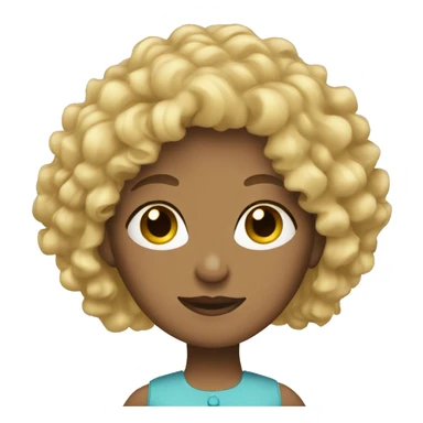 Curly blonde hair woman sticker