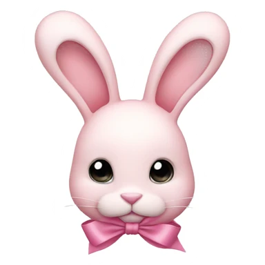 Pale pink bunny with ribbon on top sticker