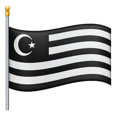 A simple flag with three black horizontal lines and three white horizontal lines, no stars sticker