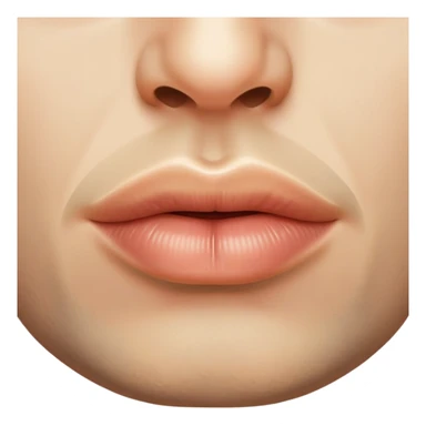 man's lips with short beard, close-up of mouth area between nose and neck sticker