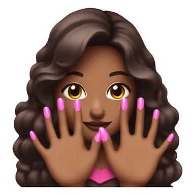 dark brown hand with pink nails sticker