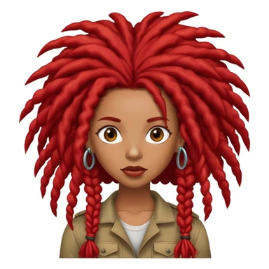 Afrolatina with long red dreadlocks with curls at the ends dropping bombs sticker