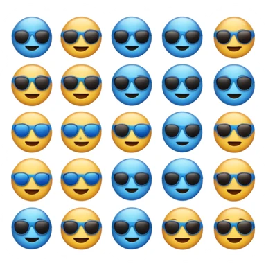 In shades of blue - Emoji Puzzle - Some emojis sticker