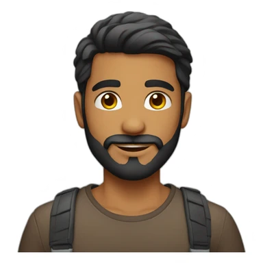 Indian male age 25 with beard sticker