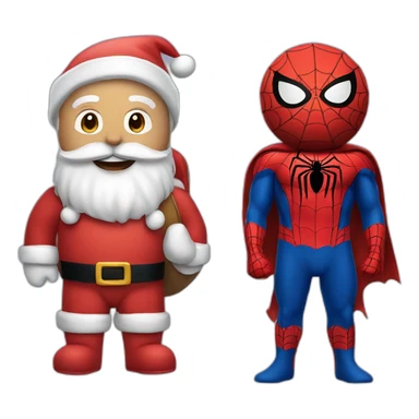 Santa claus and spider-man sticker