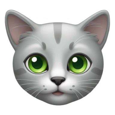 Cat-lite-grey-with-green-eyes sticker