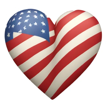A heart with the American flag pattern  sticker