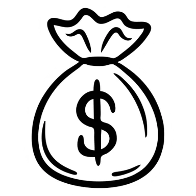 money bag with dollar sign sticker