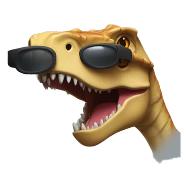 jurassic park raptor smiling with pixel sunglasses sticker