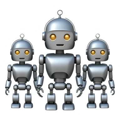 회색철로봇같은 사람 3명인데 몸이 종 모양인 sticker