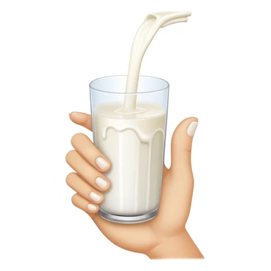 milk dripping directly off hand, 4 finger and 1 thumb sticker