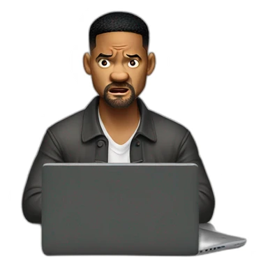 will smith angry behind is laptop sticker