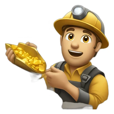 gold mining at the mine sticker