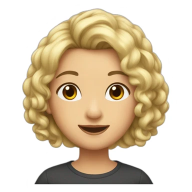 a girle withe carle hair sticker