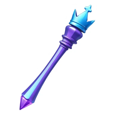 Create a small, visually appealing icon of a magic wand (chess wand style) to represent creativity and artistic design. Use a clean, modern look with glowing accents in purple and blue shades.
 sticker