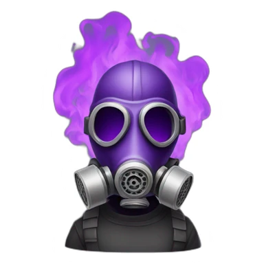 gas mask guy with purple fire sticker