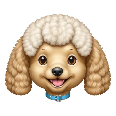 Make me a poodle dog with a smile with brackets  sticker
