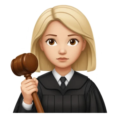 woman Judge Holding gavel  sticker